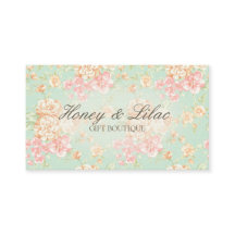 Tarjeta de visita floral de la impresión del rosa