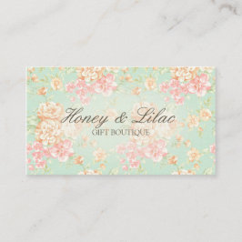 Tarjeta de visita floral de la impresión del rosa