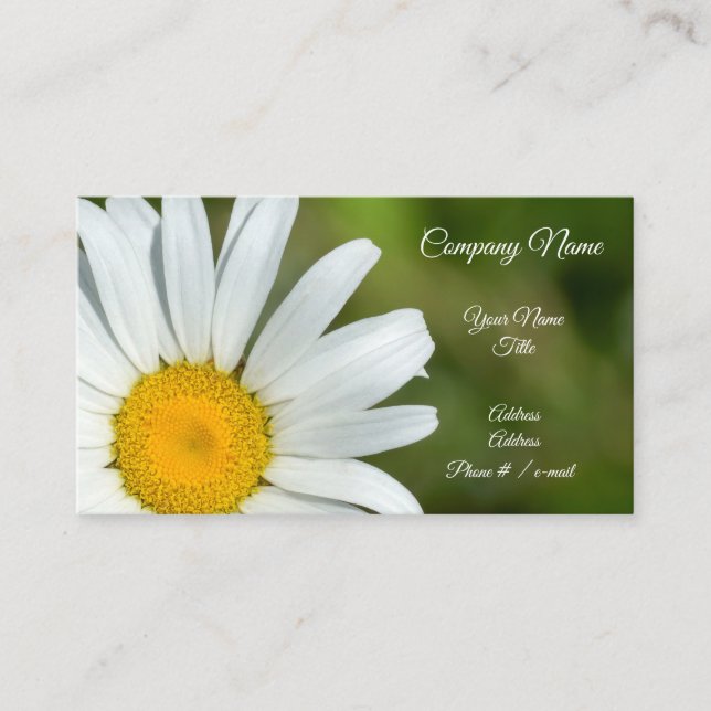 Tarjeta de visita floral de la margarita (Anverso)