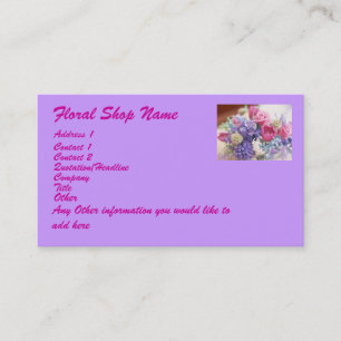 Tarjeta de visita floral de la tienda