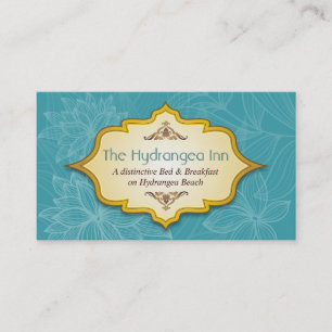 Tarjeta de visita floral de la turquesa de la