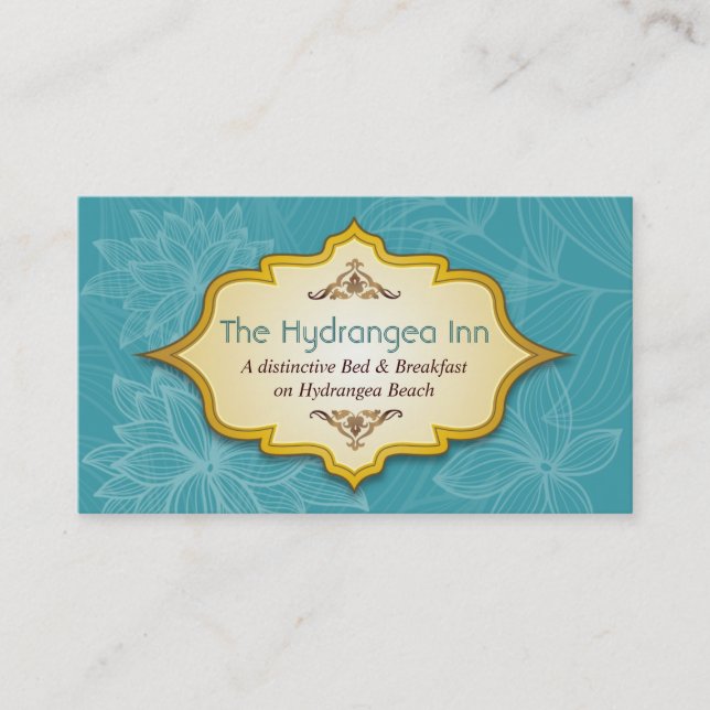 Tarjeta de visita floral de la turquesa de la (Anverso)