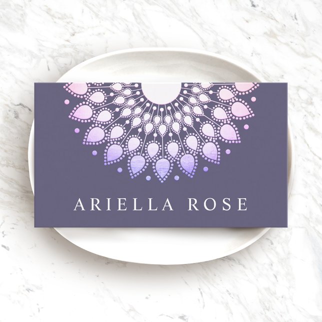 Tarjeta De Visita Floral de lavanda morada (Subido por el creador)