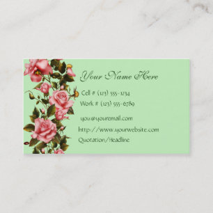 Tarjeta de visita floral de los rosas de la tienda