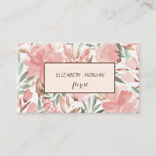 Tarjeta De Visita Floral de marco de Moda moderna (Anverso)