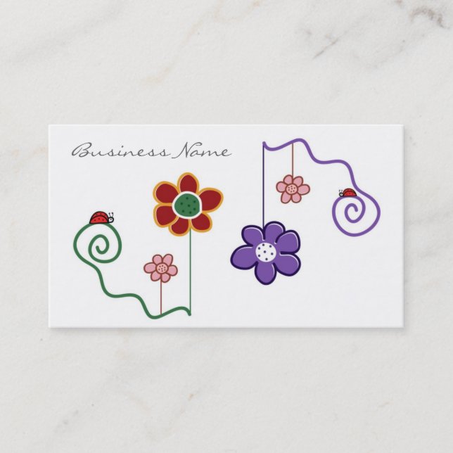 Tarjeta de visita floral de moda (Anverso)