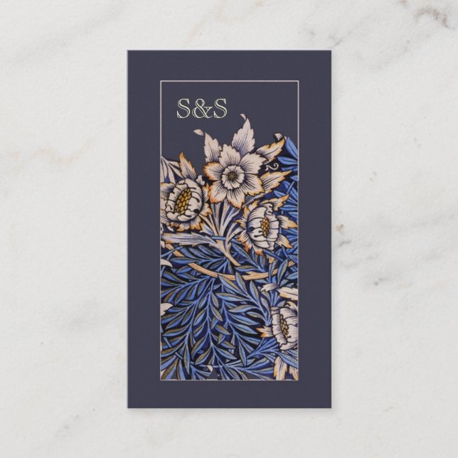 Tarjeta de visita floral de Nouveau del arte (Anverso)