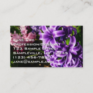 Tarjeta De Visita Floral de primavera azul Hyacinin II