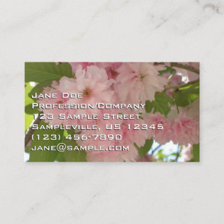 Tarjeta De Visita Floral de primavera del árbol de cerezo II con dob