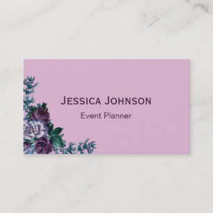 Tarjeta De Visita Floral de Vintage Event Planner