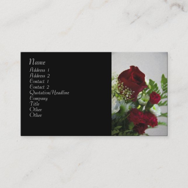 Tarjeta de visita floral decorativa (Anverso)