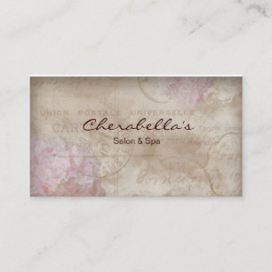 Tarjeta de visita floral del balneario de la