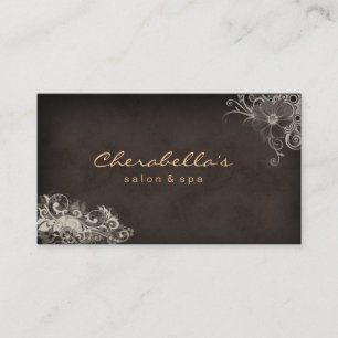 Tarjeta de visita floral del balneario de moda