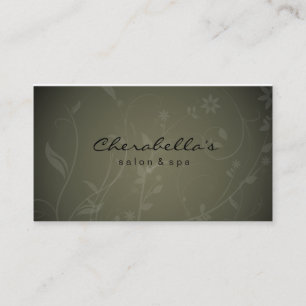 Tarjeta de visita floral del balneario verde del
