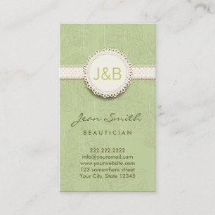 Tarjeta de visita floral del Beautician del cordó