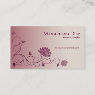 Tarjeta de visita floral del borde del remolino