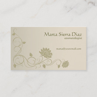 Tarjeta de visita floral del borde del remolino