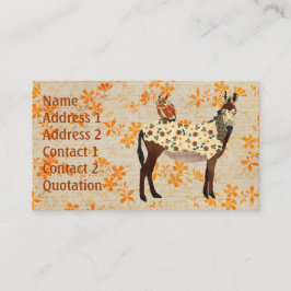 Tarjeta de visita floral del burro y del búho