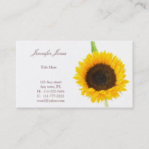 Tarjeta de visita floral del girasol