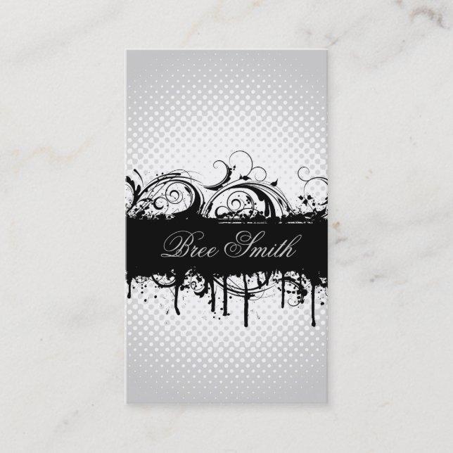 Tarjeta de visita floral del Grunge (Anverso)