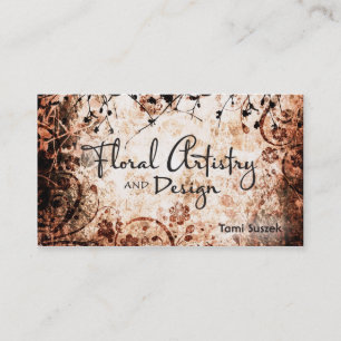 Tarjeta de visita floral del Grunge