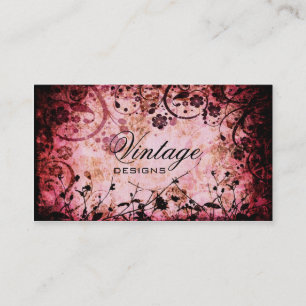 Tarjeta de visita floral del Grunge