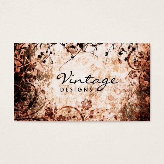 Tarjeta de visita floral del Grunge
