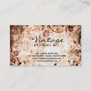 Tarjeta de visita floral del Grunge