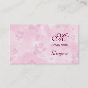 Tarjeta de visita floral del Grunge del monograma