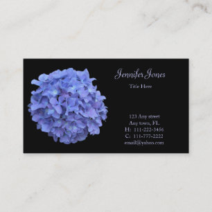 Tarjeta de visita floral del Hydrangea azul