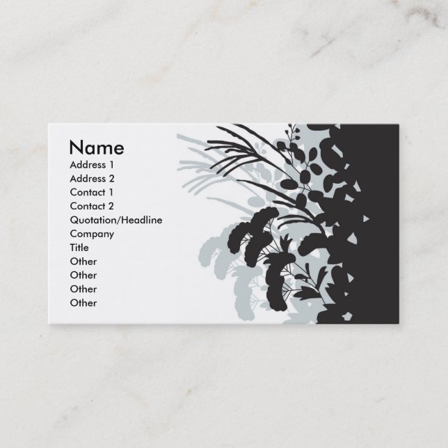 Tarjeta de visita floral del kimono (Anverso)