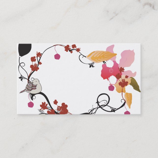 Tarjeta de visita floral del marco (Anverso)