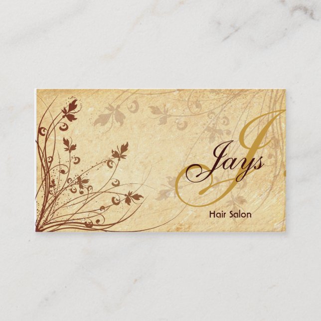 Tarjeta de visita floral del monograma (Anverso)