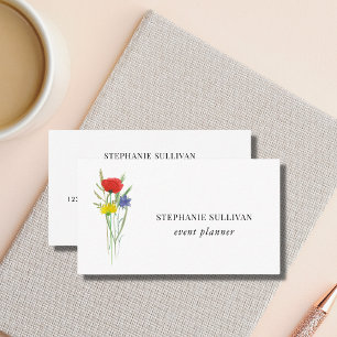 Tarjeta De Visita Floral del planificador de eventos