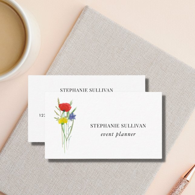Tarjeta De Visita Floral del planificador de eventos (Subido por el creador)