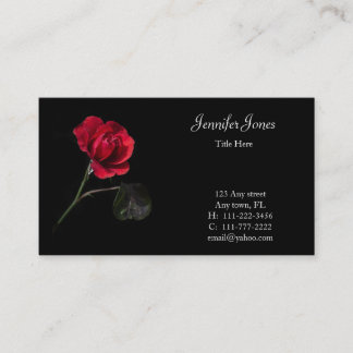 Tarjeta de visita floral del rosa rojo