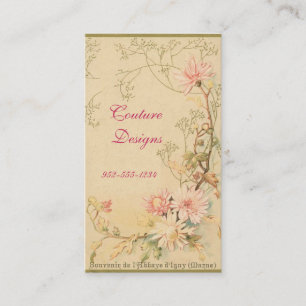 Tarjeta de visita floral del vintage