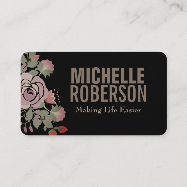 Tarjeta De Visita Floral elegante (Anverso)