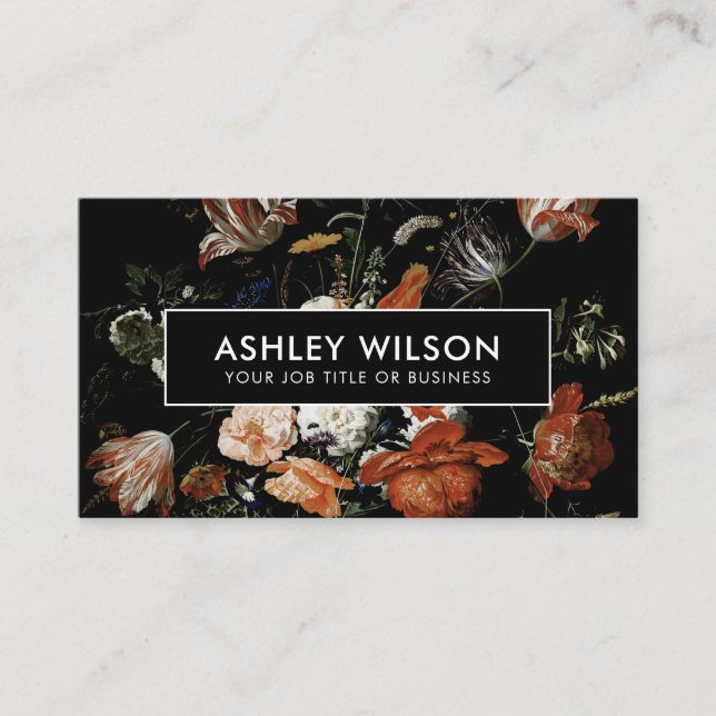 Tarjeta De Visita Floral elegante (Anverso)
