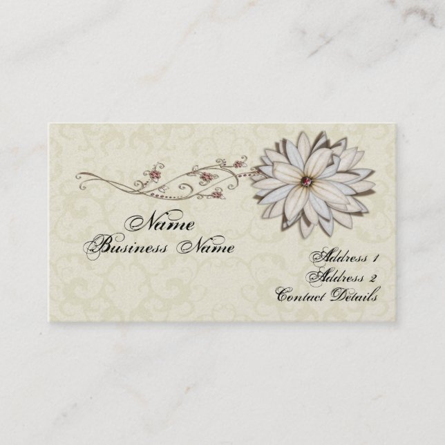 Tarjeta de visita floral elegante (Anverso)