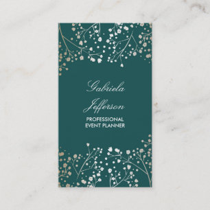 Tarjeta De Visita Floral elegante de los colores de la respiración y