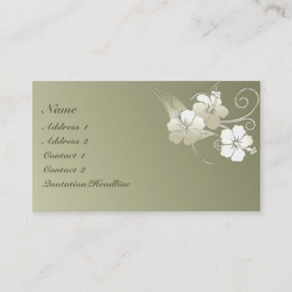 Tarjeta de visita floral elegante del verde verde