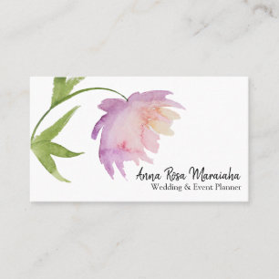 Tarjeta De Visita *~* Floral Elegante Peony de color de agua de lava