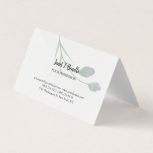 Tarjeta De Visita Floral elegante simple profesional