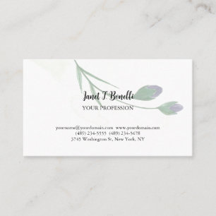 Tarjeta De Visita Floral elegante simple profesional