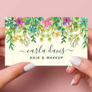 Tarjeta De Visita Floral Floral Elegante Moda Bouquet Girly