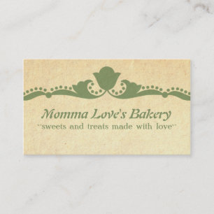 Tarjeta de visita Floral Flourish, Verde