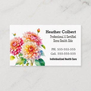 Tarjeta De Visita Floral Friendly Lovely Guay Caregiver Profesional