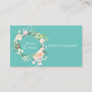 Tarjeta de visita floral Garland Rosa