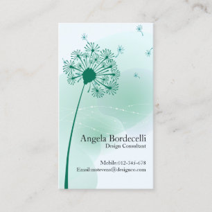Tarjeta de visita floral Gentle Dandelion